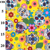 Rose & Hubble Day of the Dead 100% Cotton Skulls Digital Prints 110cm Wide Fabric for Crafting, Quilting, Home Decor, Kid's Crafting